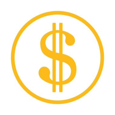 sarı dolar sembolü, vektör grafikleri