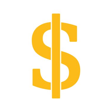 sarı dolar sembolü, vektör grafikleri