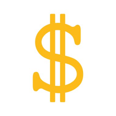 sarı dolar sembolü, vektör grafikleri