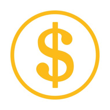 sarı dolar sembolü, vektör grafikleri