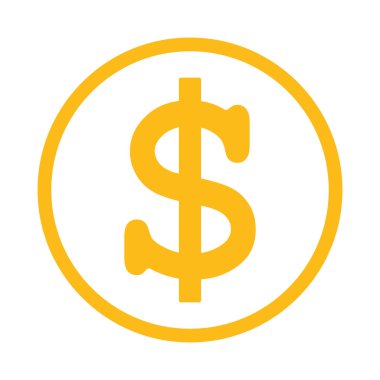 sarı dolar sembolü, vektör grafikleri