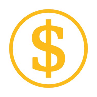 sarı dolar sembolü, vektör grafikleri