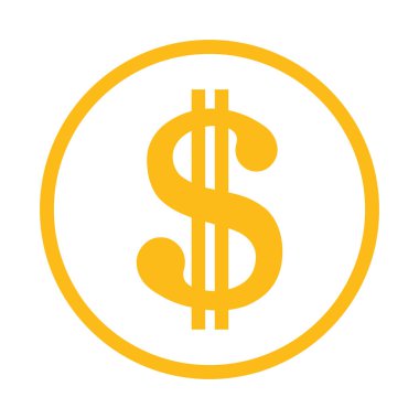 sarı dolar sembolü, vektör grafikleri