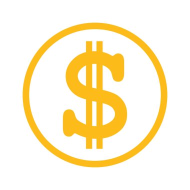 sarı dolar sembolü, vektör grafikleri