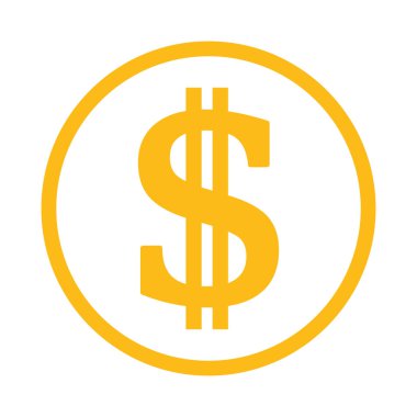 sarı dolar sembolü, vektör grafikleri