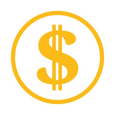 sarı dolar sembolü, vektör grafikleri