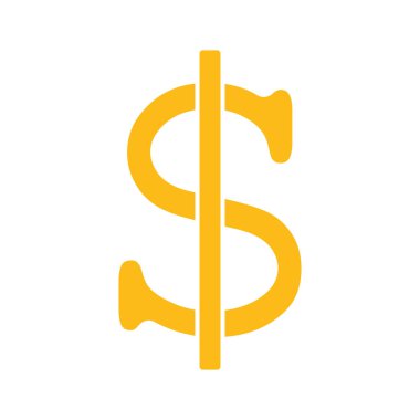 sarı dolar sembolü, vektör grafikleri