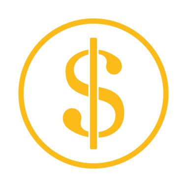sarı dolar sembolü, vektör grafikleri