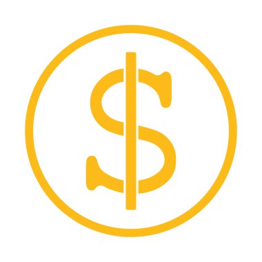sarı dolar sembolü, vektör grafikleri