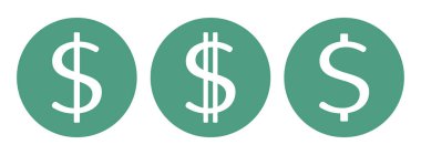 Dolar simgesi seti, vektör grafikleri