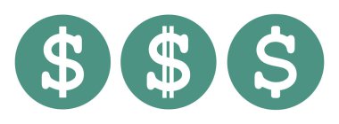 Dolar simgesi seti, vektör grafikleri