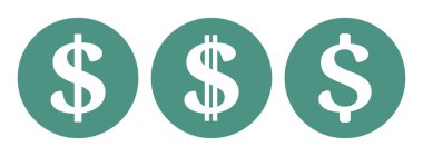 Dolar simgesi seti, vektör grafikleri