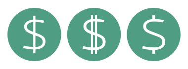 Dolar simgesi seti, vektör grafikleri