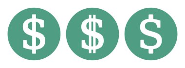 Dolar simgesi seti, vektör grafikleri