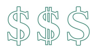 Dolar simgesi seti, vektör grafikleri