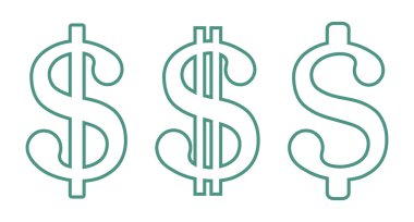 Dolar simgesi seti, vektör grafikleri