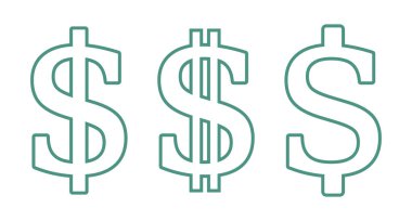 Dolar simgesi seti, vektör grafikleri