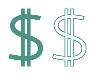 Dolar simgesi seti, vektör grafikleri