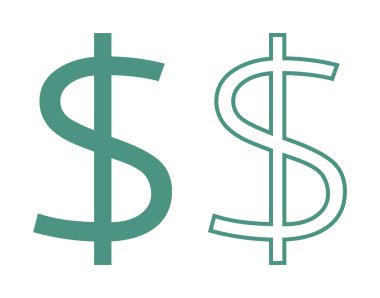 Dolar simgesi seti, vektör grafikleri