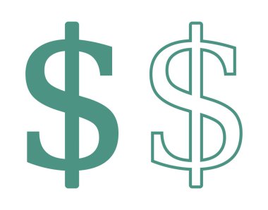 Dolar simgesi seti, vektör grafikleri