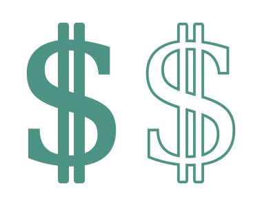 Dolar simgesi seti, vektör grafikleri