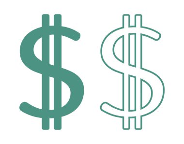 Dolar simgesi seti, vektör grafikleri