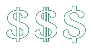 Dolar simgesi seti, vektör grafikleri