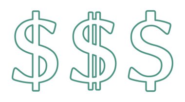 Dolar simgesi seti, vektör grafikleri