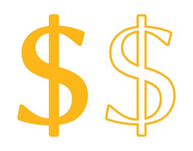 Dolar simgesi seti, vektör grafikleri