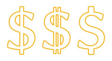 Dolar simgesi seti, vektör grafikleri