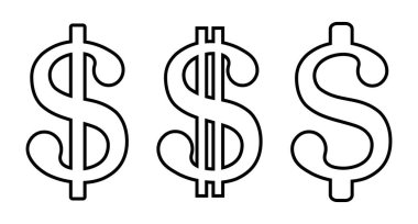 Dolar simgesi seti, vektör grafikleri