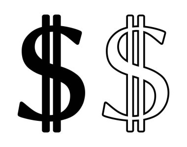 Dolar simgesi seti, vektör grafikleri