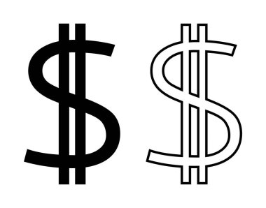 Dolar simgesi seti, vektör grafikleri