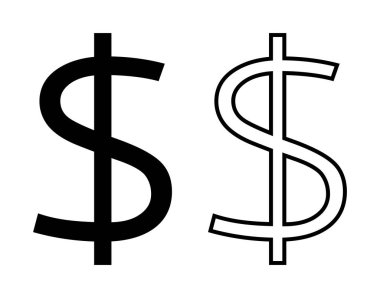 Dolar simgesi seti, vektör grafikleri