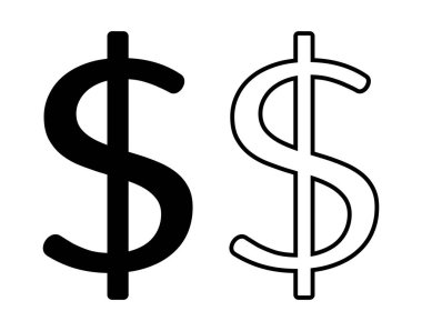 Dolar simgesi seti, vektör grafikleri