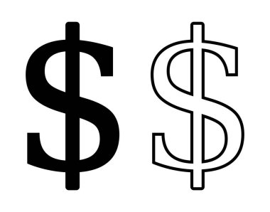 Dolar simgesi seti, vektör grafikleri