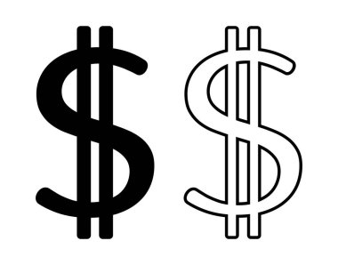 Dolar simgesi seti, vektör grafikleri