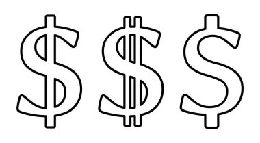 Dolar simgesi seti, vektör grafikleri