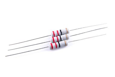 electronic components, resistors on white background clipart