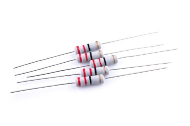 electronic components, resistors on white background clipart