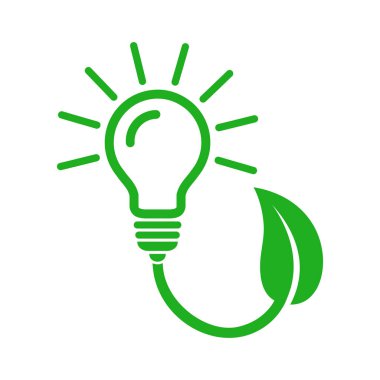 Yapraklar ve ampul, ekolojik güç simgesi