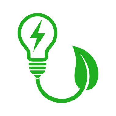Yapraklar ve ampul, ekolojik güç simgesi