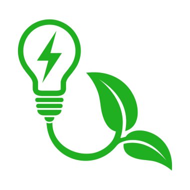 Yapraklar ve ampul, ekolojik güç simgesi