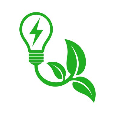 Yapraklar ve ampul, ekolojik güç simgesi