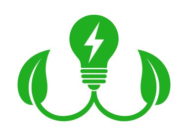 Yapraklar ve ampul, ekolojik güç simgesi