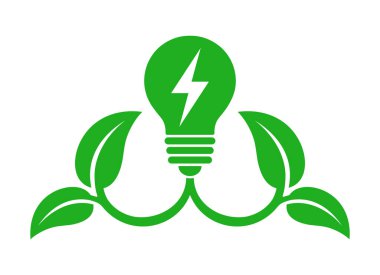 Yapraklar ve ampul, ekolojik güç simgesi