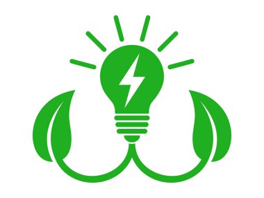 Yapraklar ve ampul, ekolojik güç simgesi