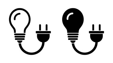 Ampul ve elektrik prizi, güç simgesi