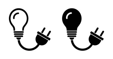 Ampul ve elektrik prizi, güç simgesi