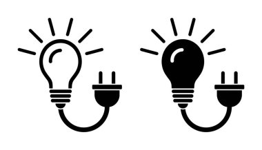 Ampul ve elektrik prizi, güç simgesi